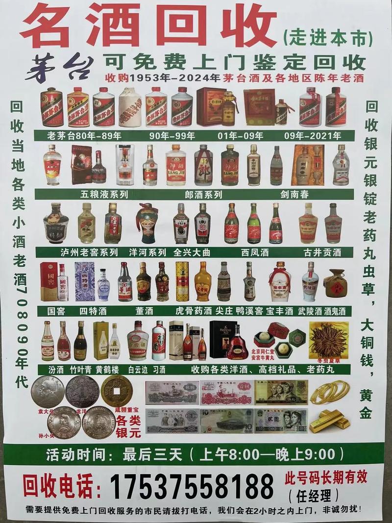 烟酒回收价格表老版本